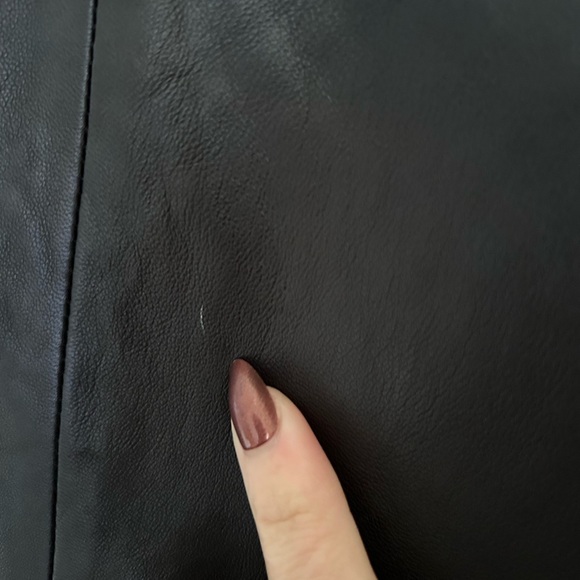 Nordstrom Trouvé leather black pencil skirt front-side zipper size 6 - Picture 5 of 7